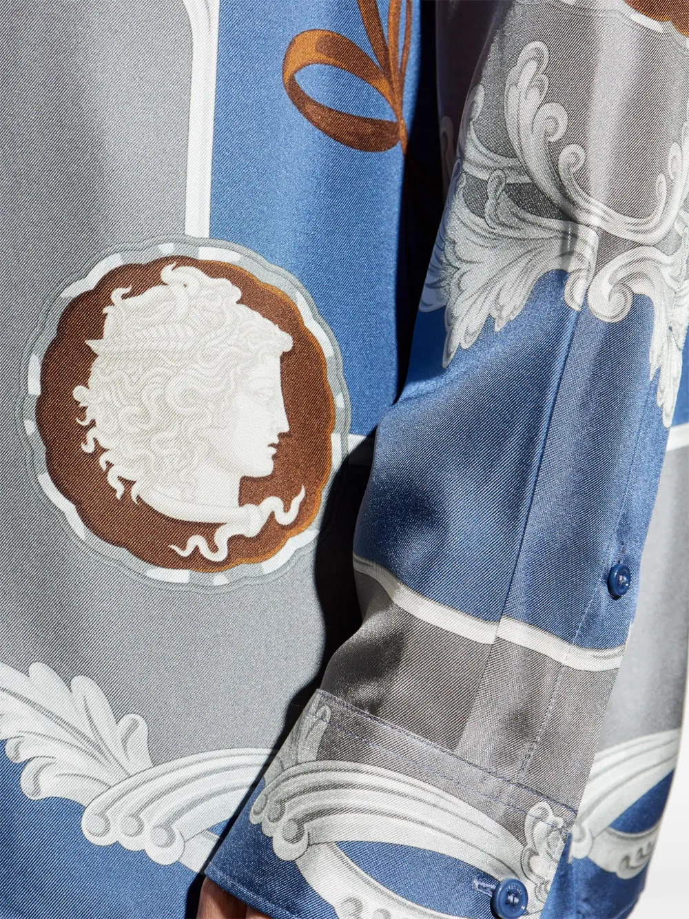 Versace Overhemd met Medusa Cameo-print Blauw