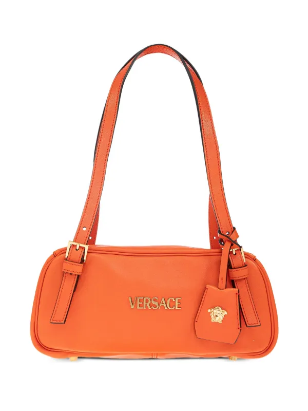 VERSACE オレンジ ショルダーバッグ Versace レザーショルダーバッグ | オレンジ | FARFETCH JP