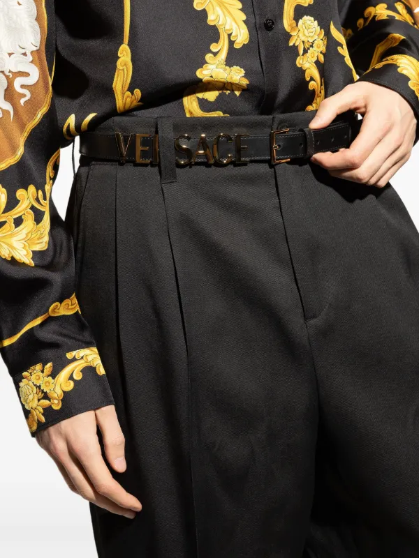 Versace レザーベルト | ブラック | FARFETCH JP