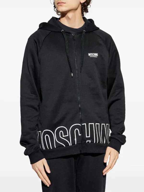 Moschino logo-print Hoodie | Black | FARFETCH