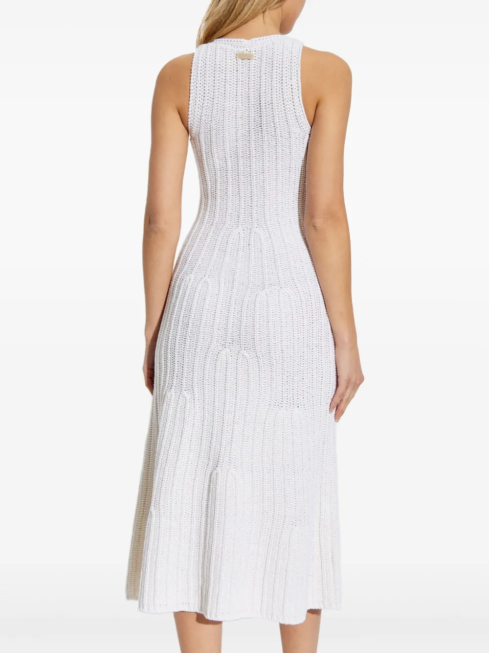 Max Mara Ribgebreide midi-jurk Wit