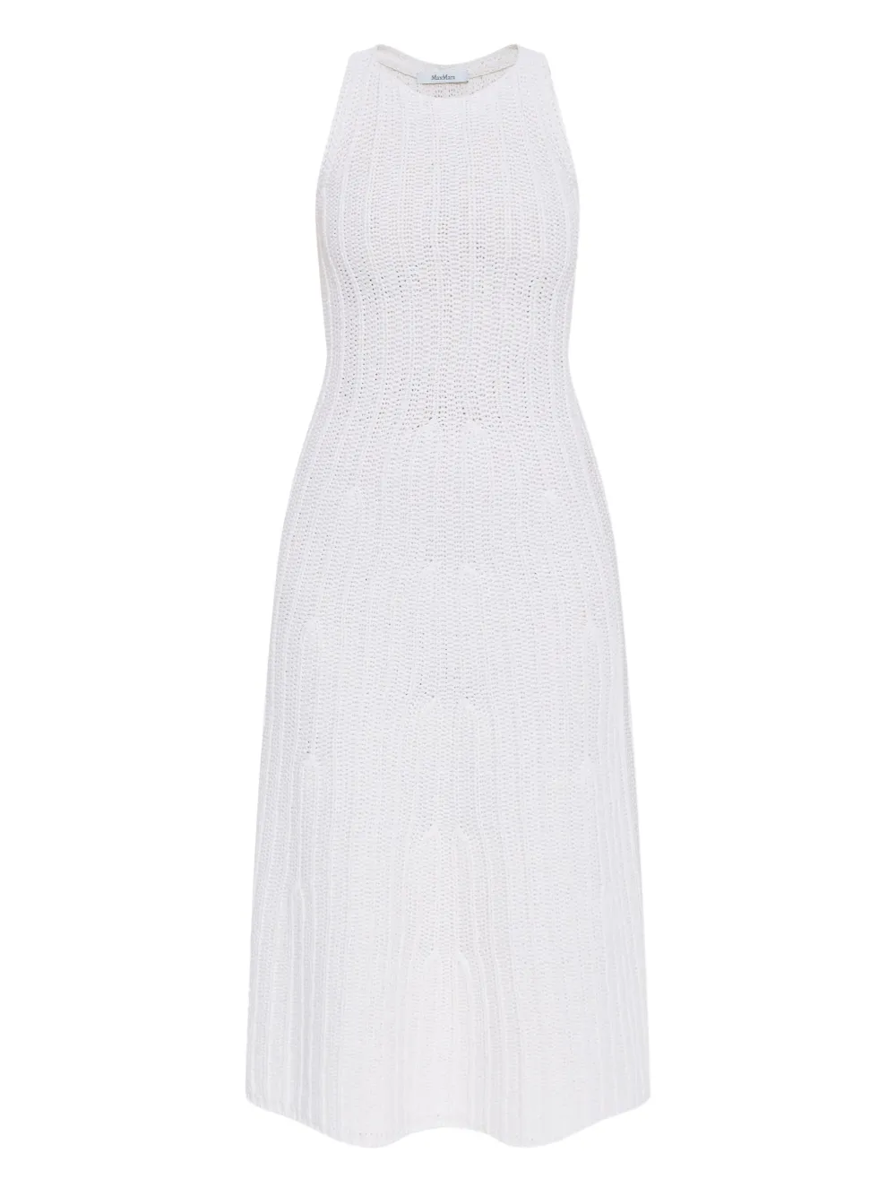 Max Mara robe mi-longue en maille nervurée | blanc | Image 1