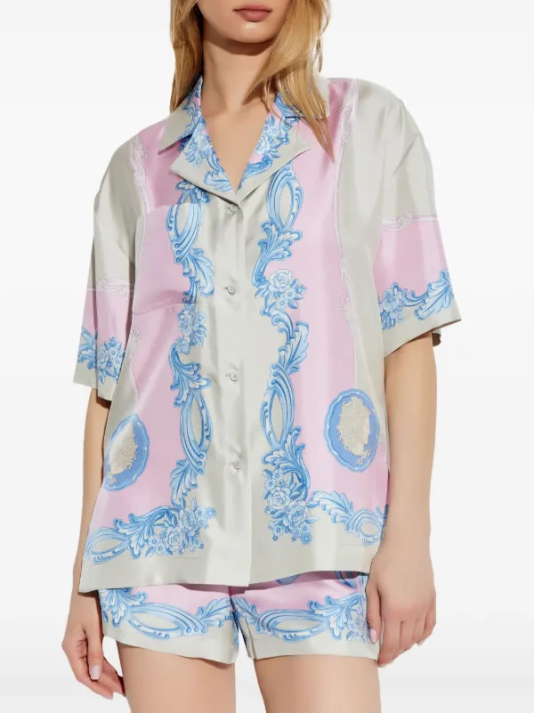 Versace Medusa-print Silk Shirt Grey FARFETCH ID