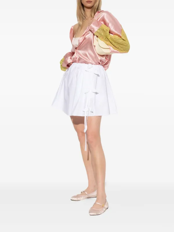 Floral-appliqué Mini Skirt