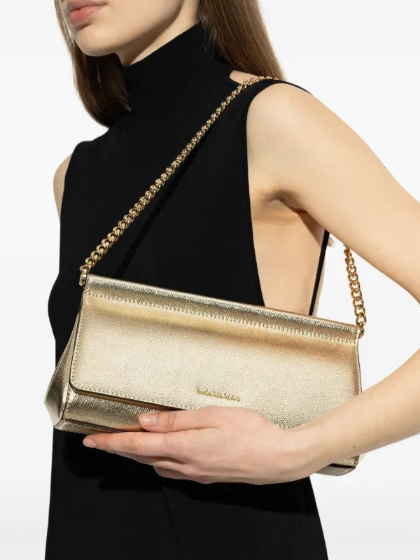 Michael Kors Medium Carmine Metallic Shoulder Bag Gold FARFETCH IN