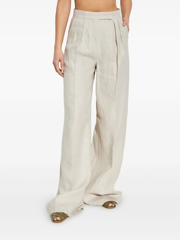 Max Mara プリーツ ワイドパンツ | ニュートラル | FARFETCH JP