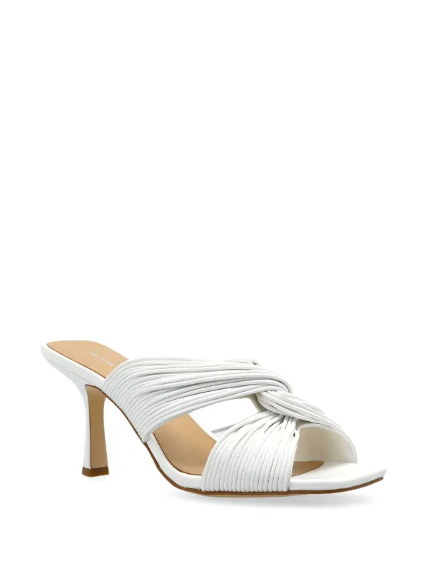 【送料&関税込】Michael Kors Alessia Mule In White Leather Michael Michael Kors 90mm Alessia Sandals | White | FARFETCH CA