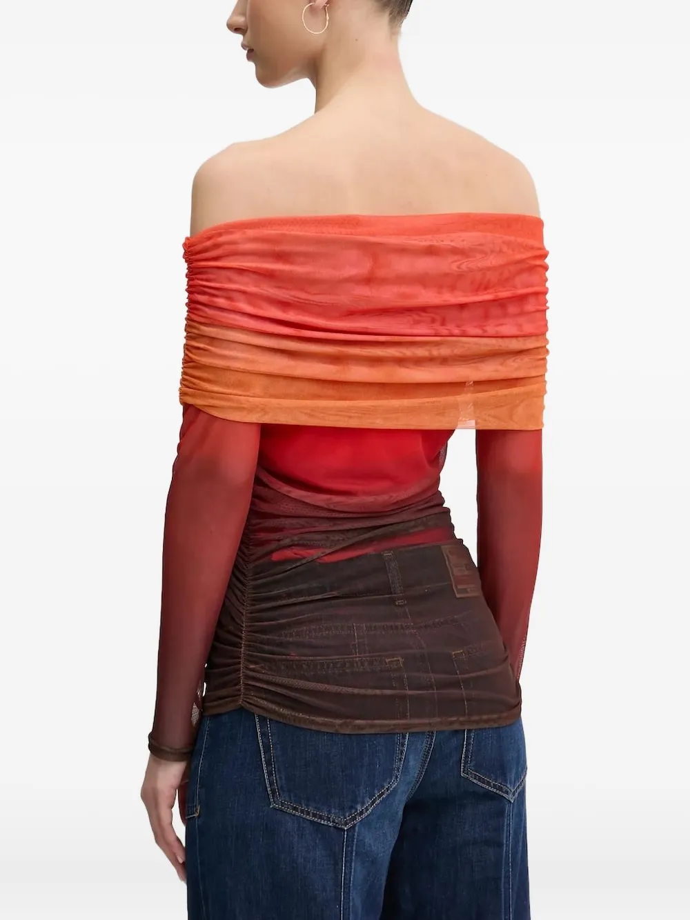 NEVER FULLY DRESSED Ombré gedrapeerde top - Oranje
