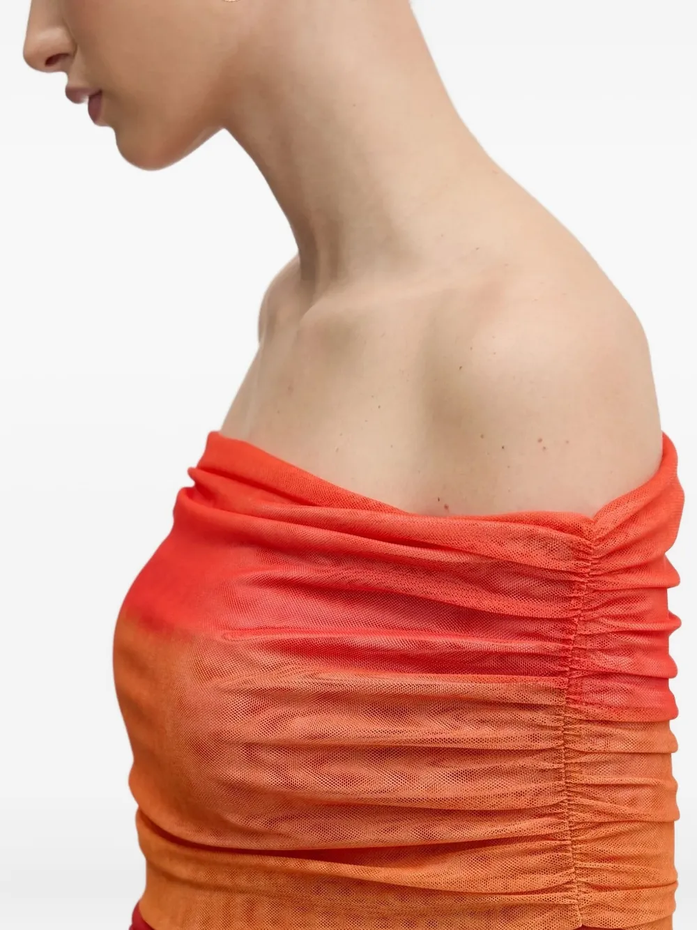Never Fully Dressed Ombré Draped Top In Burgundy