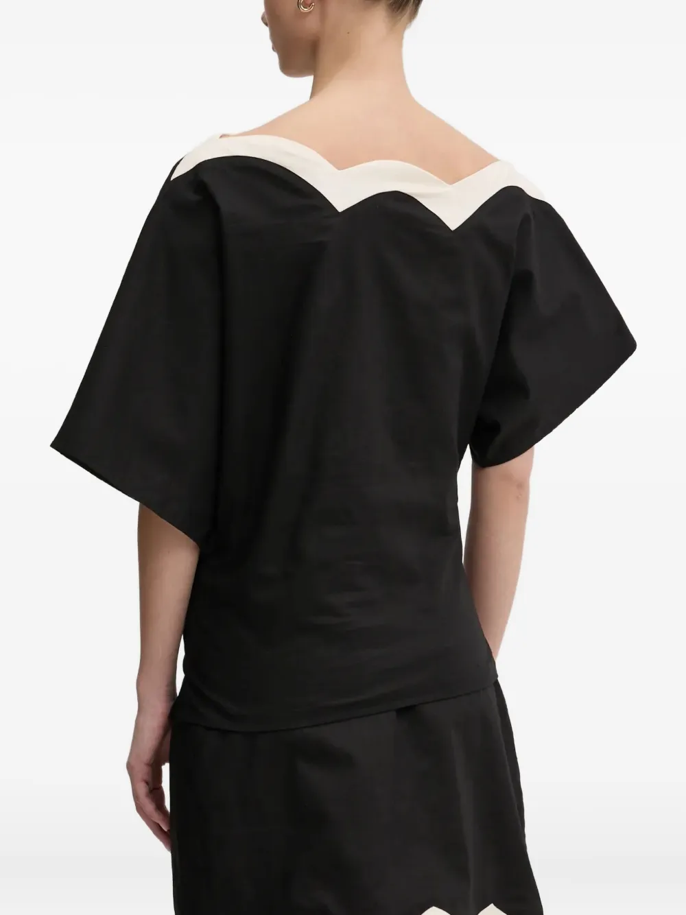  Never Fully Dressed Scalloped Trim Top - Black 