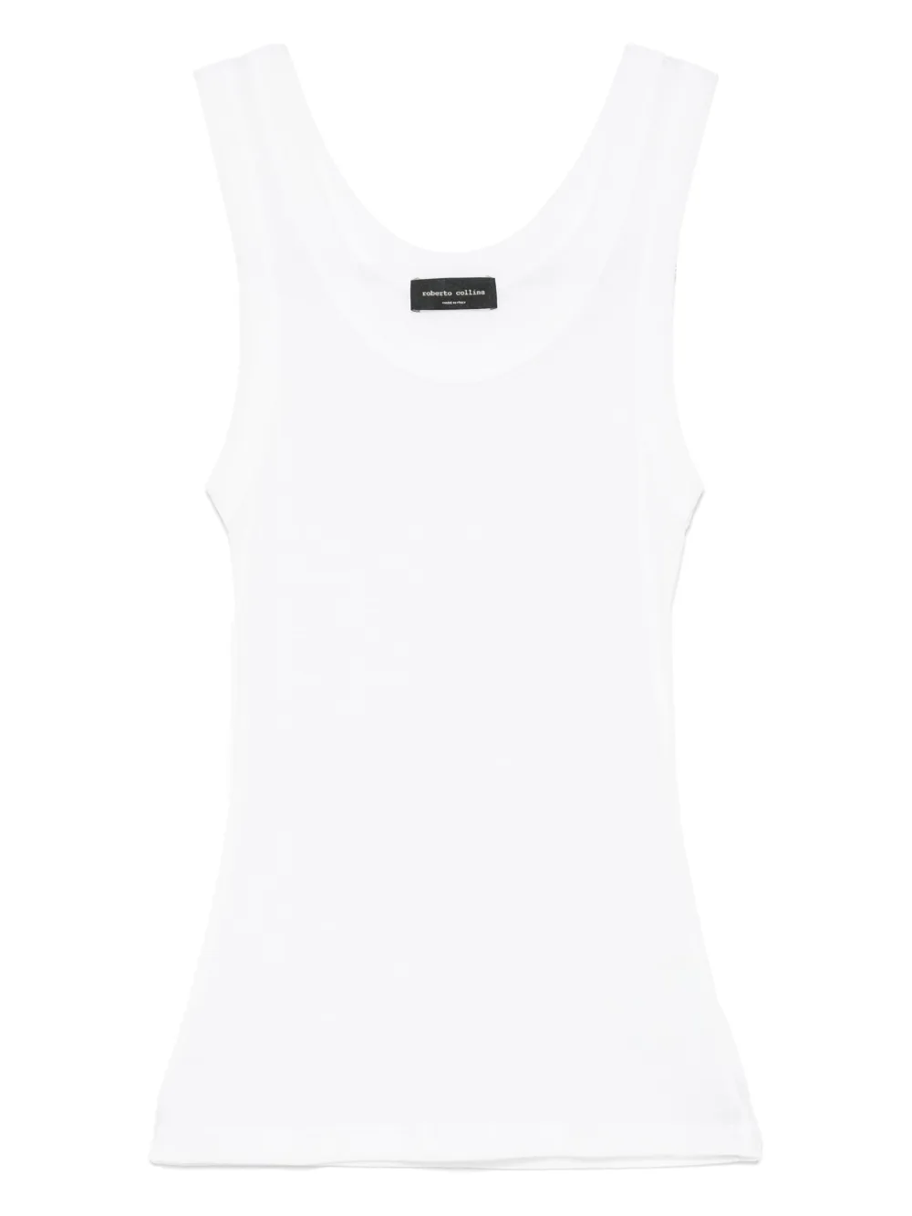 Roberto Collina Geribbelde tanktop Wit