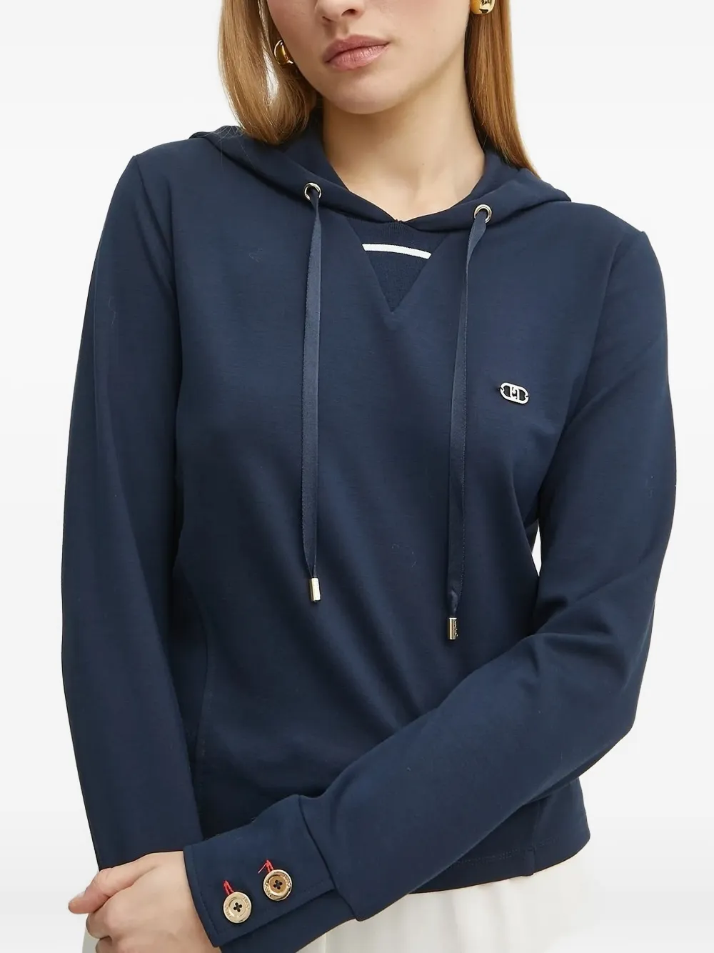 LIU JO Hoodie met logoplakkaat Blauw