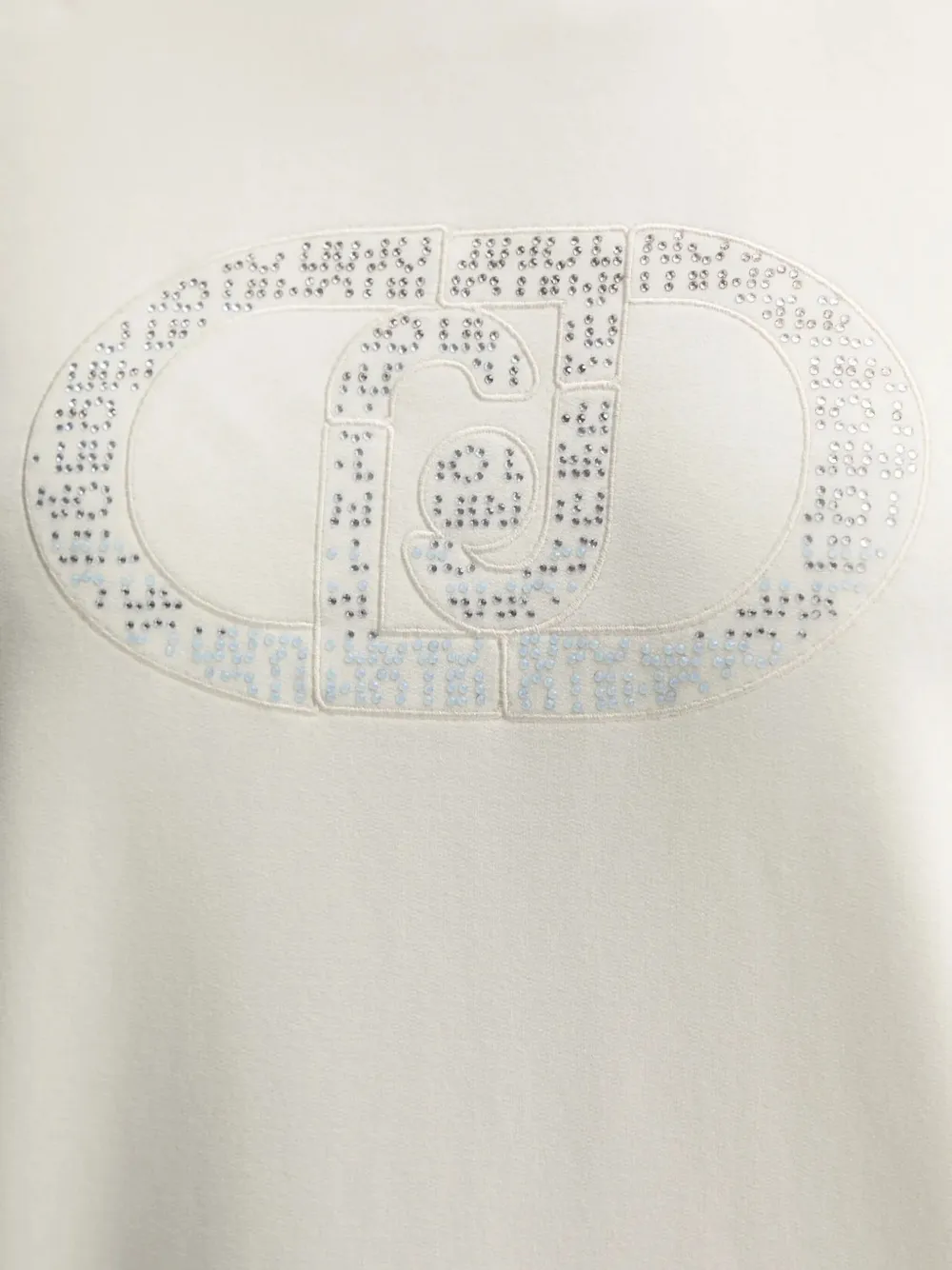 LIU JO Sweater verfraaid met kristallen logo Wit