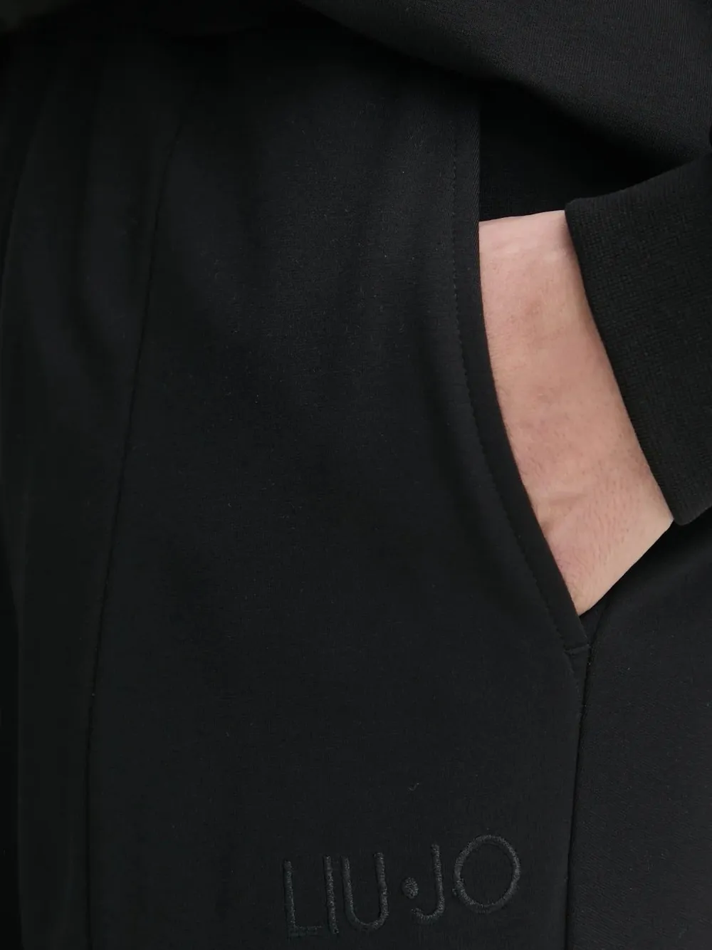 LIU JO split-hem pants Zwart