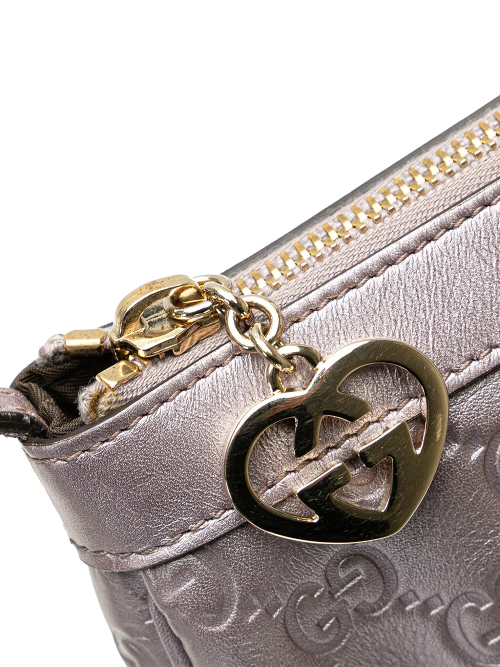 Pre-owned Gucci 2000-2015 Small Metallic Ssima Lovely Crossbody Bag In Purple