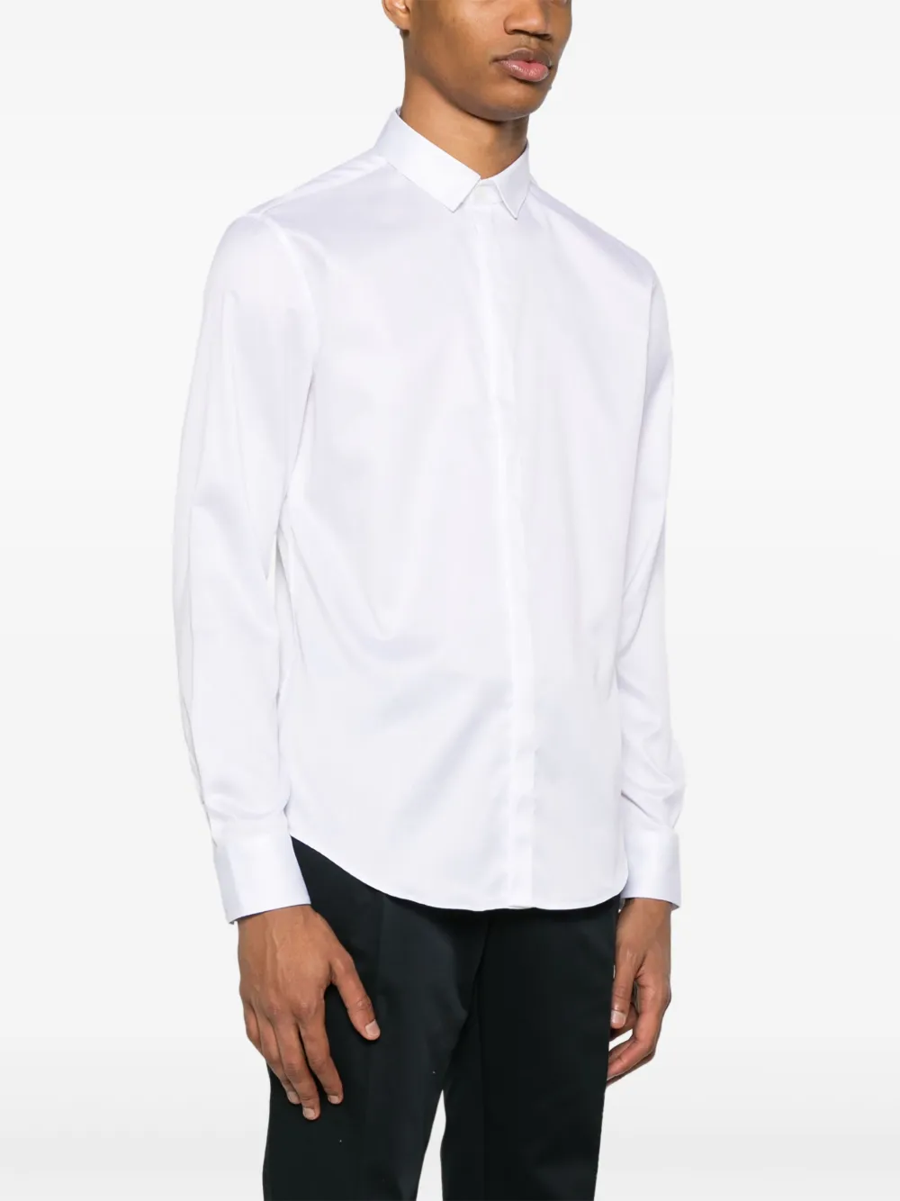 Emporio Armani Popeline overhemd Wit