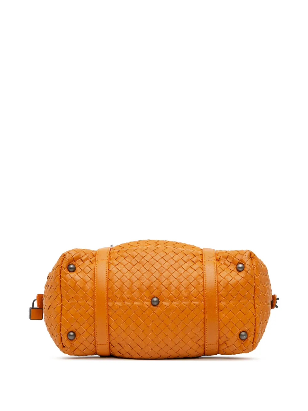 Pre-owned Bottega Veneta 2012-2024 Nappa Intrecciato Montaigne Shoulder Bag In Orange