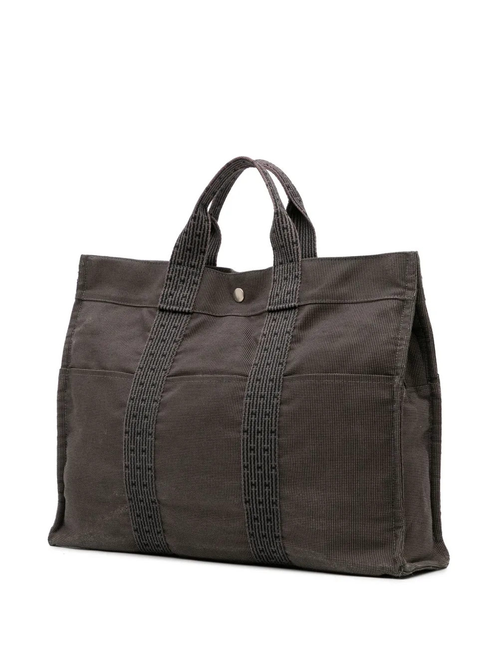 Pre-owned Hermes 20th Century Toile Herline Mm Tote Bag In Brown