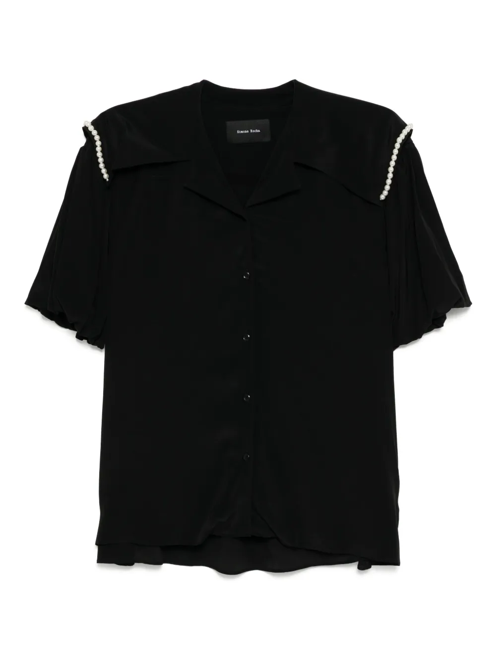 Simone Rocha cropped sailor collar shirt Zwart