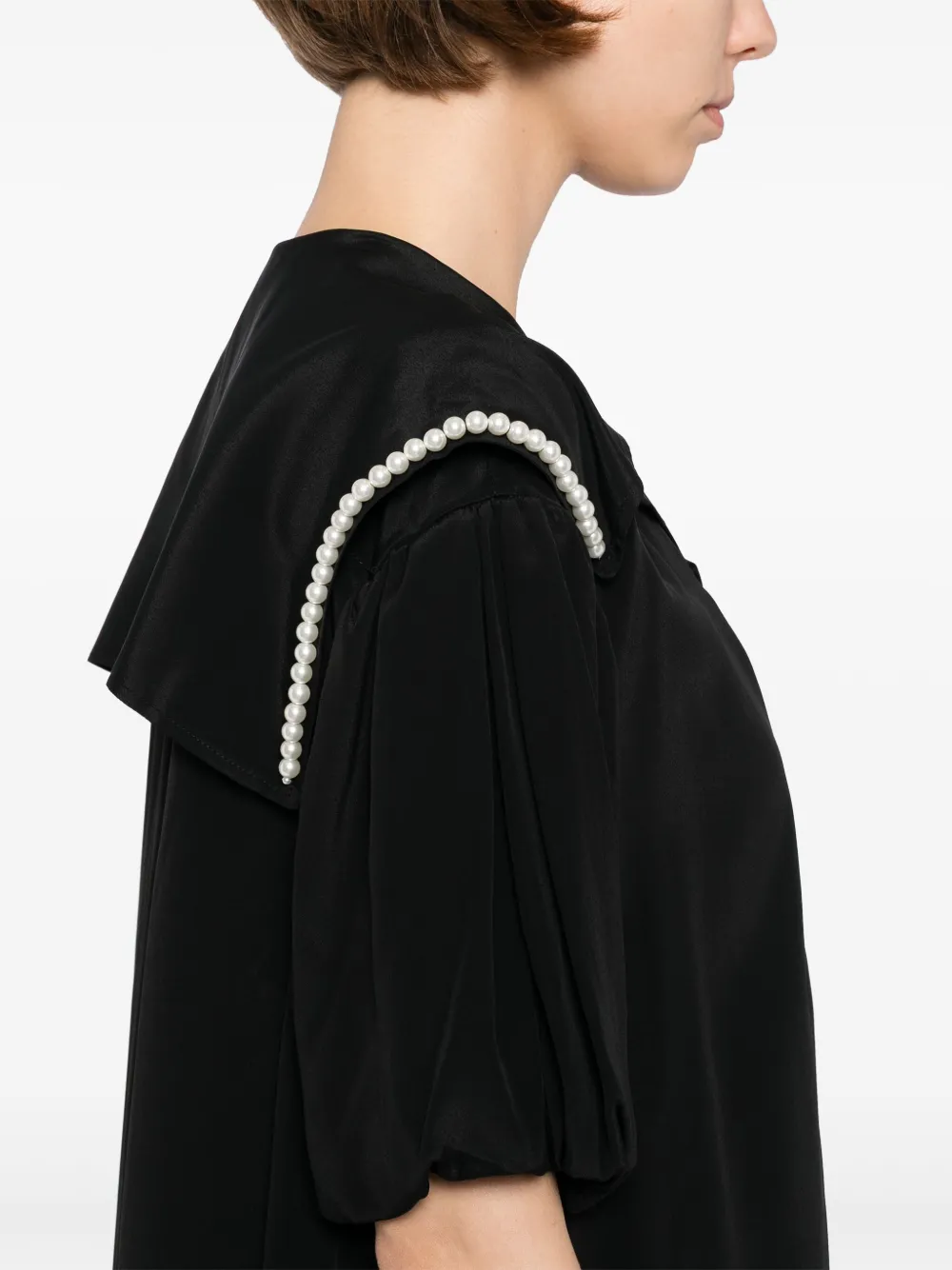 Simone Rocha cropped sailor collar shirt Zwart