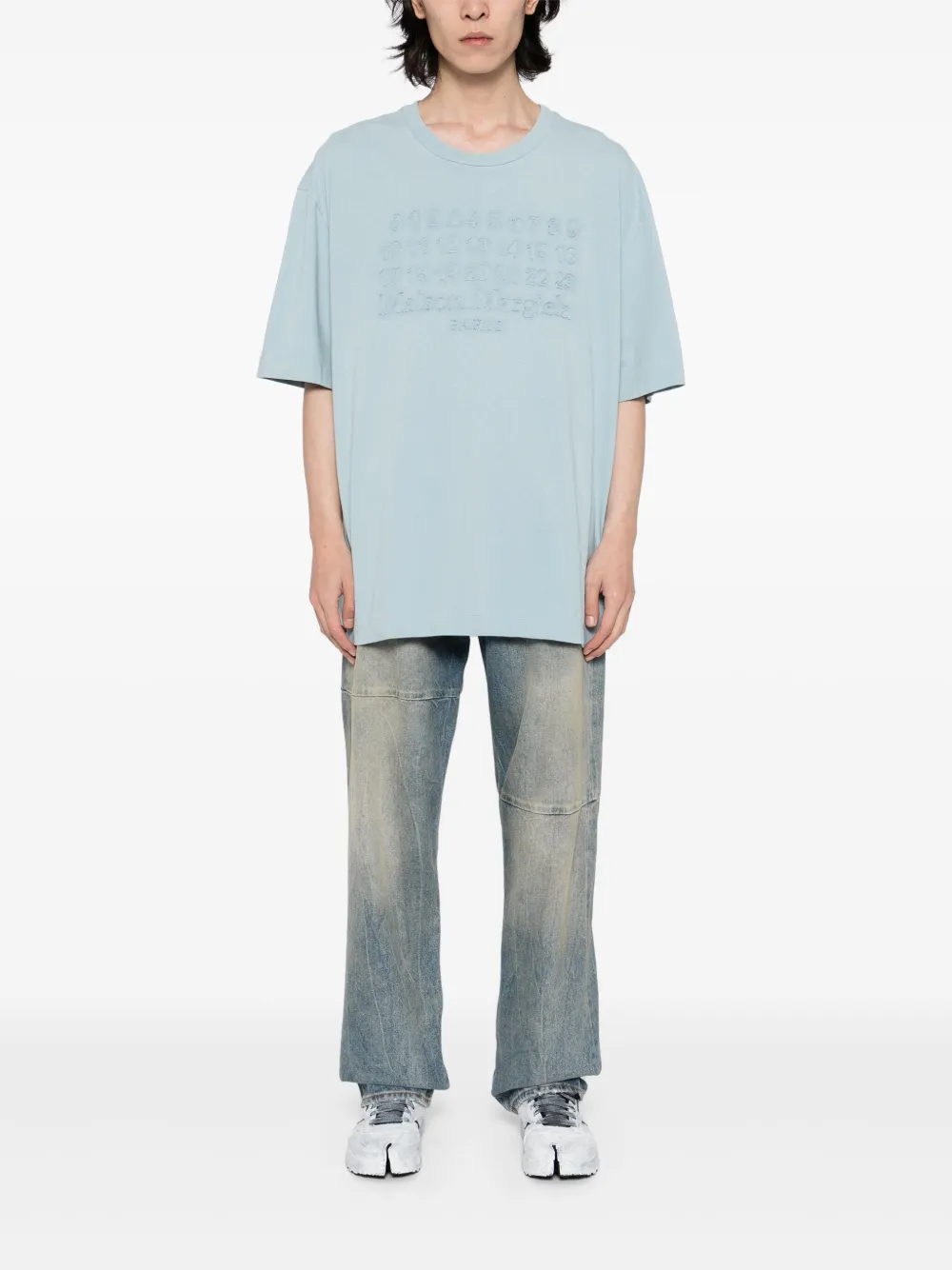 Maison Margiela T-shirt met geborduurd logo - Blauw