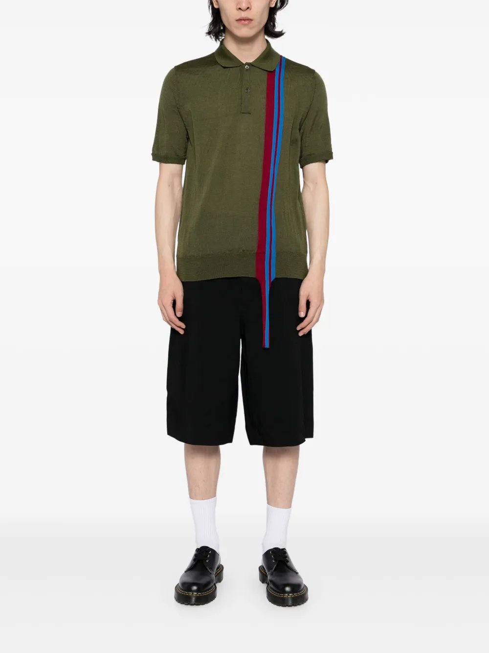 Comme des Garçons Homme Deux Gebreid poloshirt - Groen