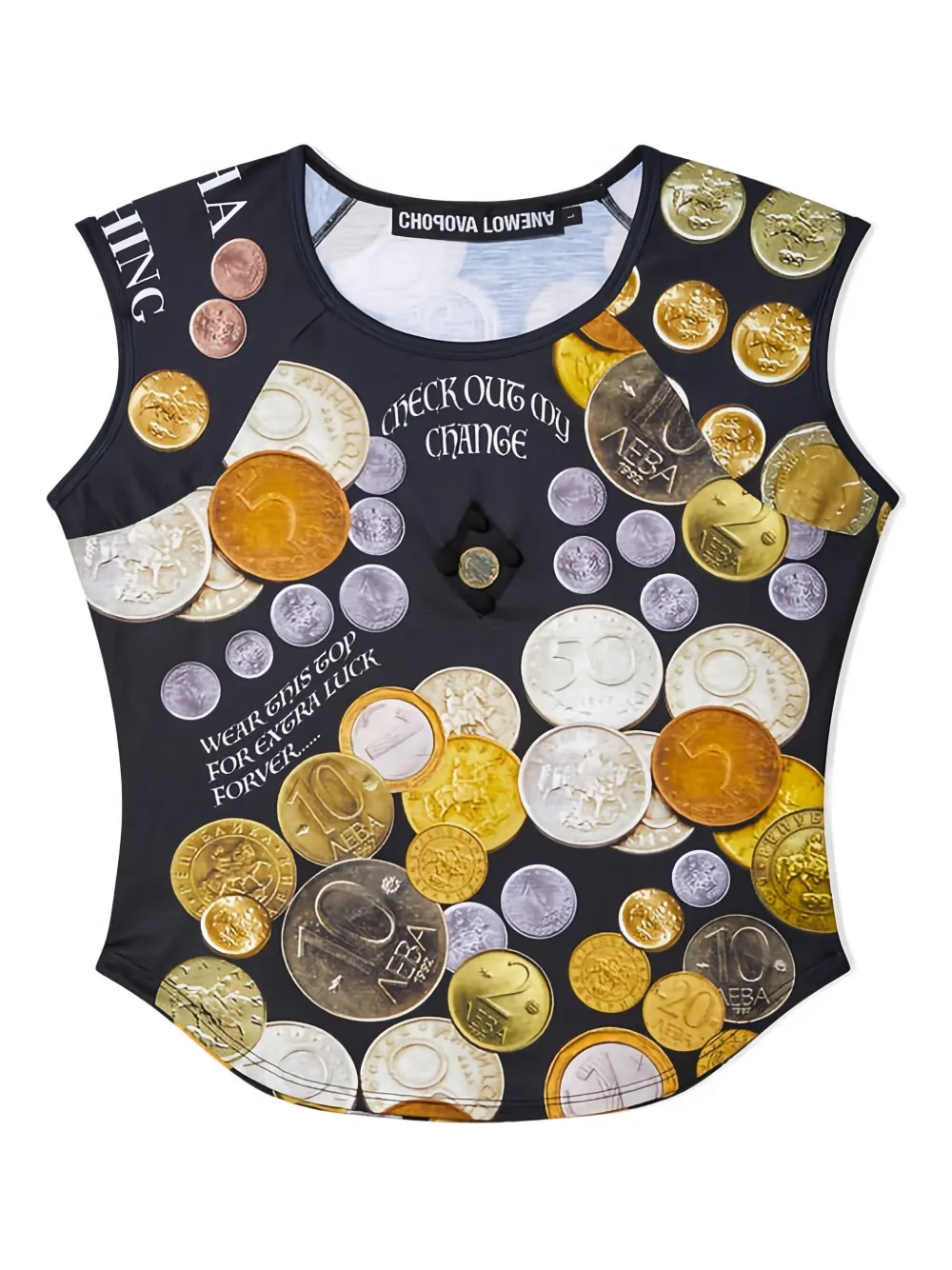 Angelica coin-print top