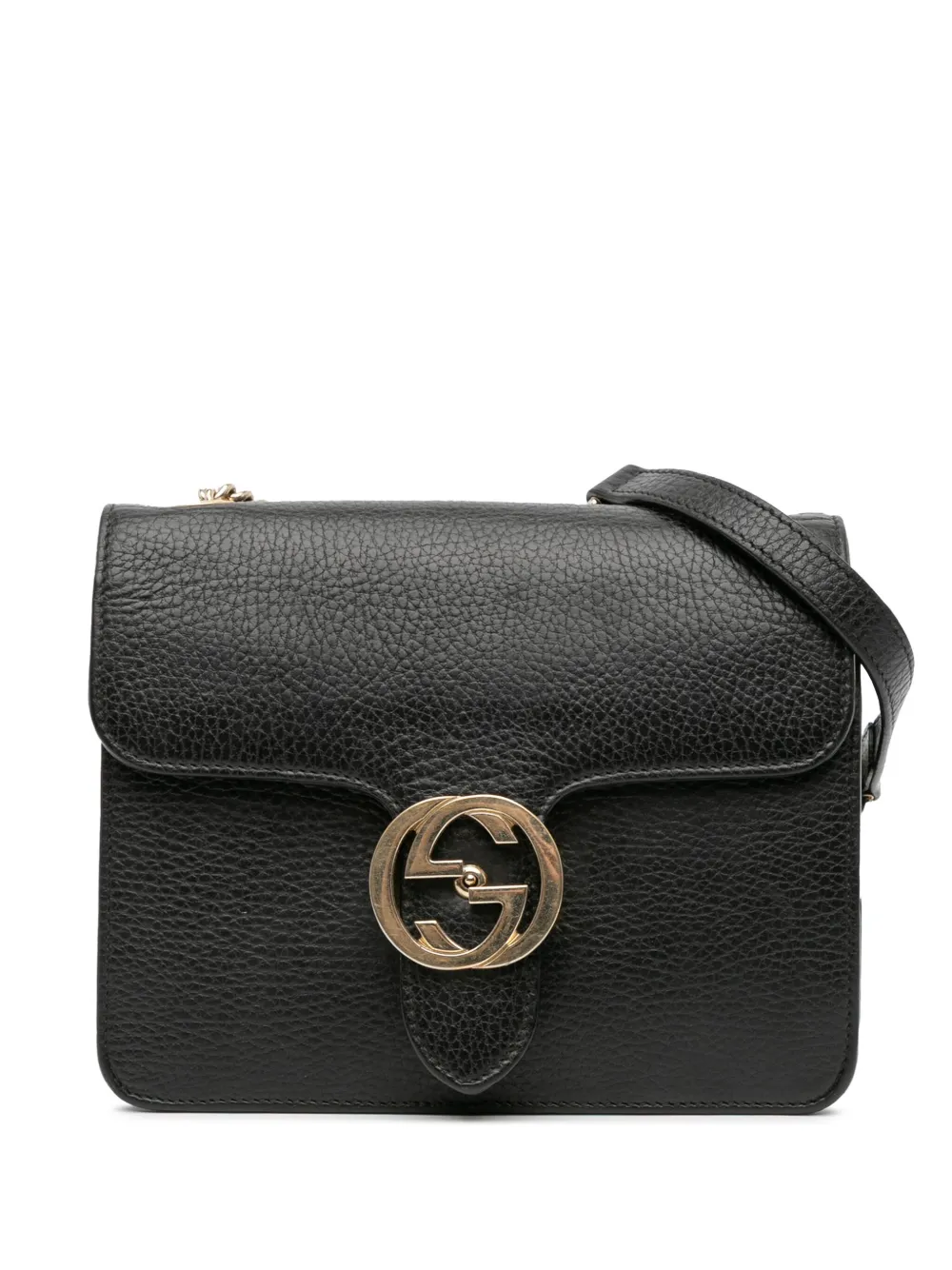 Gucci Pre-Owned 2000-2015 Small Dollar Calfskin Interlocking G crossbody bag | Black | Image 1