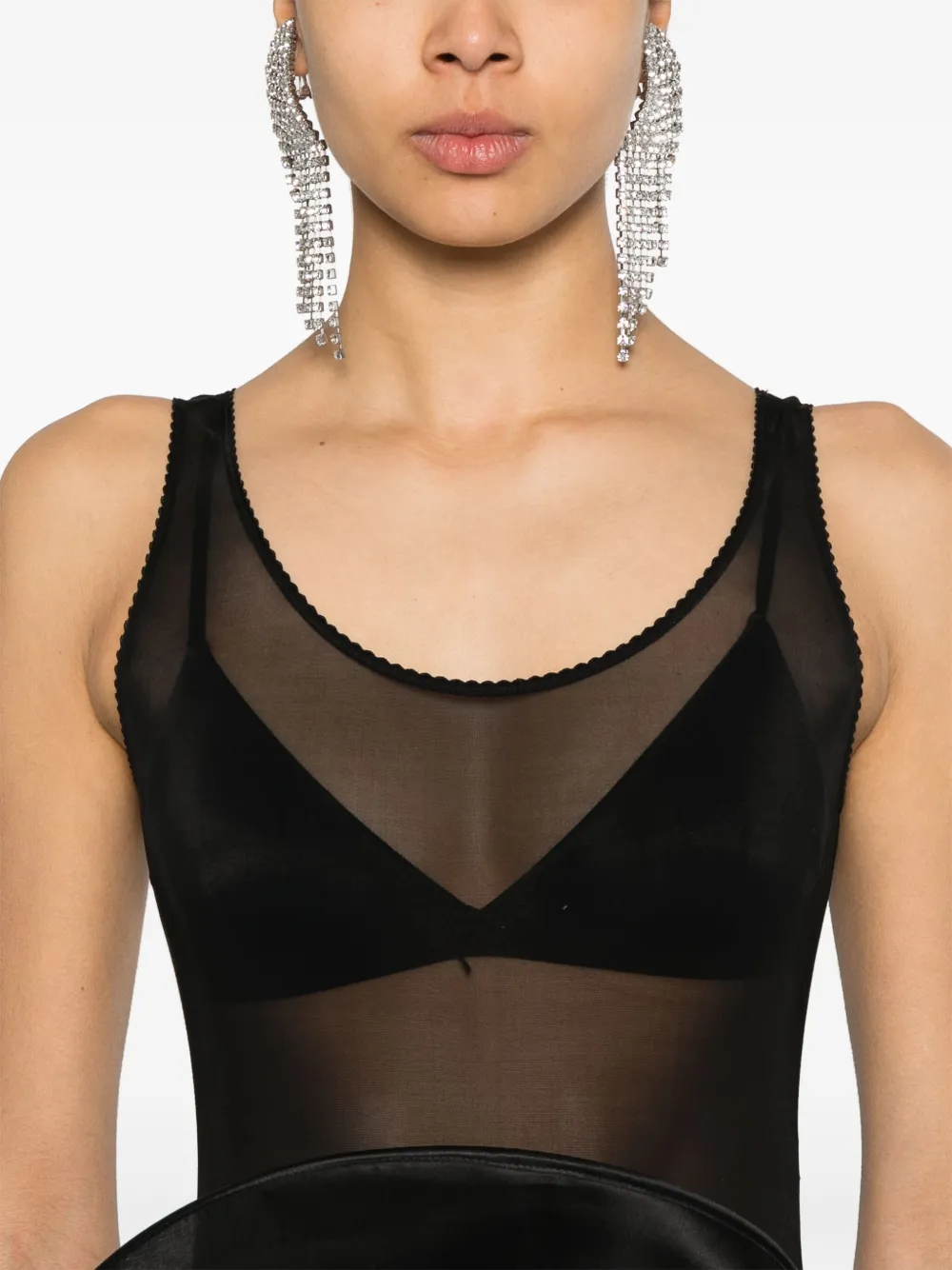 MAGDA BUTRYM MESH SCALLOPED BODYSUIT