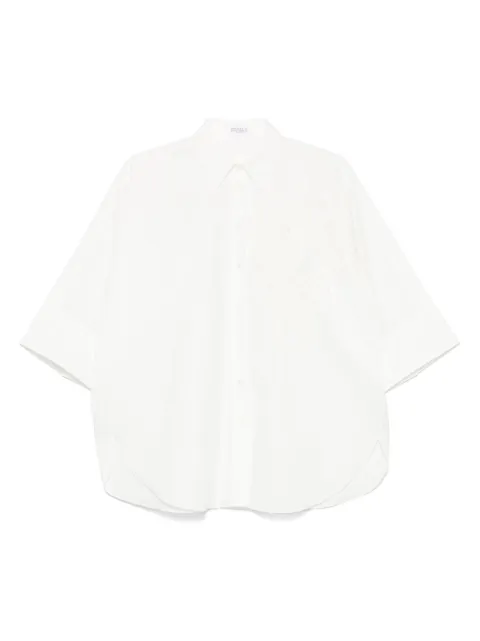 Brunello Cucinelli floral-appliqué shirt