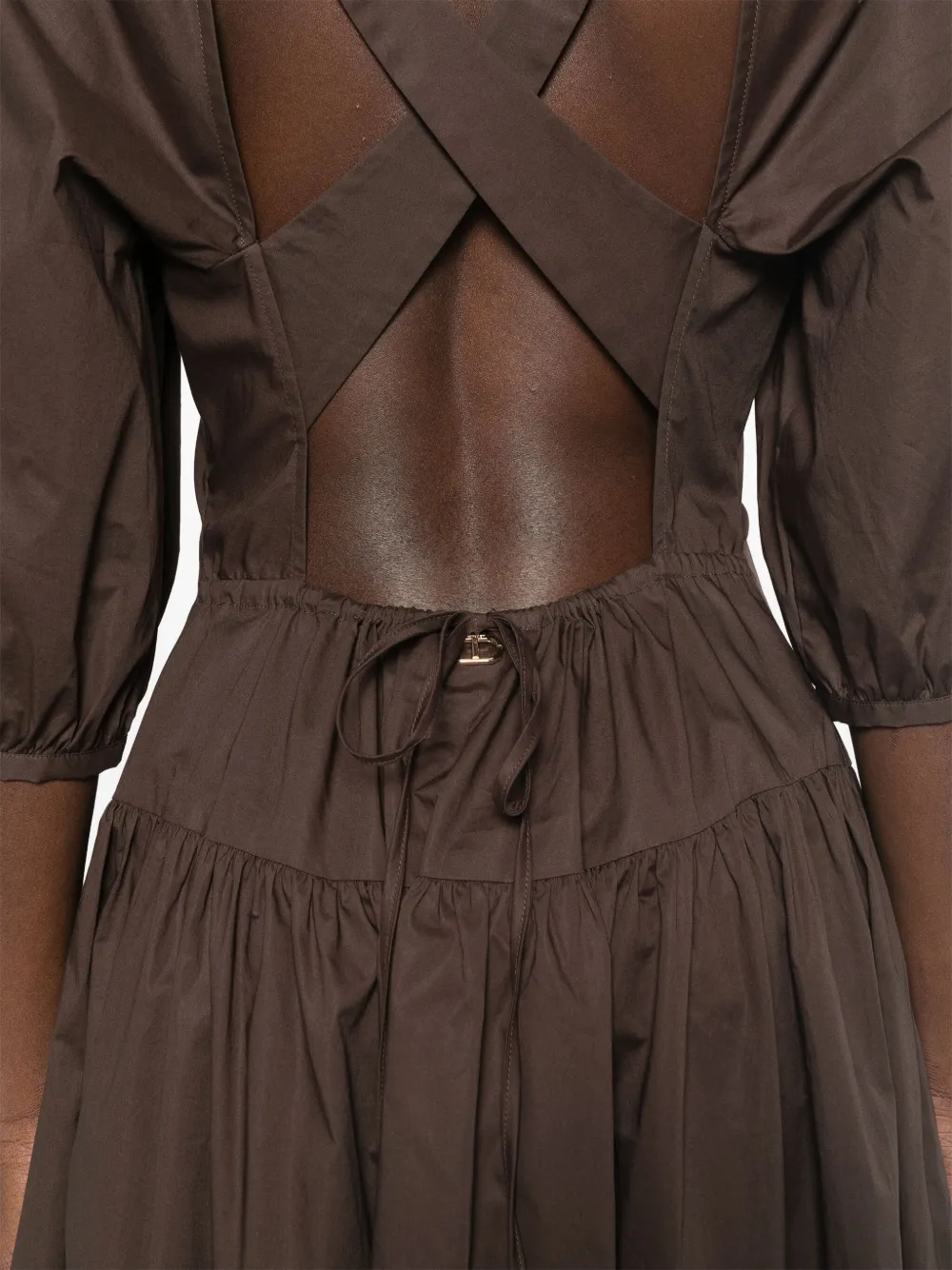 TWINSET Popeline midi-jurk Bruin