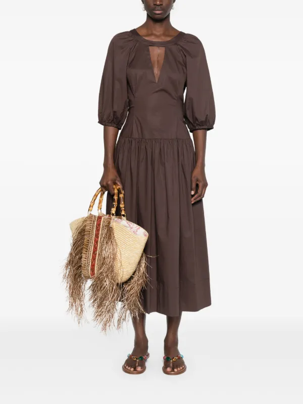 TWINSET Poplin Midi Dress | Brown | FARFETCH ID TWINSET Poplin Midi Dress | Brown | FARFETCH ID