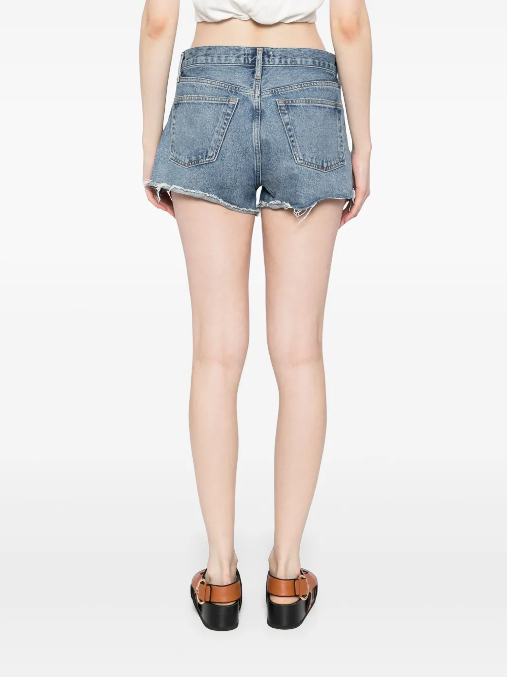 Shop Agolde Parker Shorts In Blue