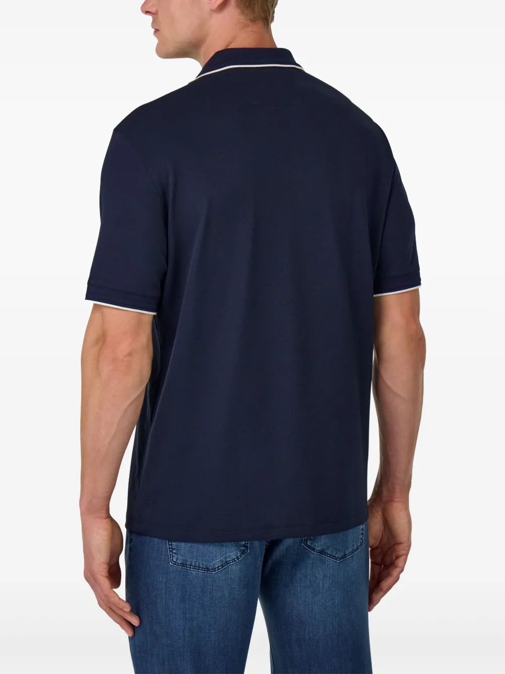 Boggi Milano Poloshirt met contrasterende afwerking Blauw