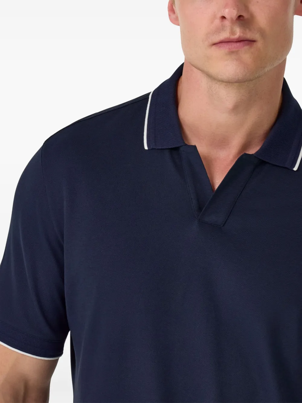 Boggi Milano Poloshirt met contrasterende afwerking Blauw