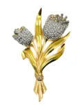 Jennifer Gibson Jewellery 1940s Coro Floral brooch - Gold