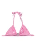 Blumarine rose laminated bikini top - Pink