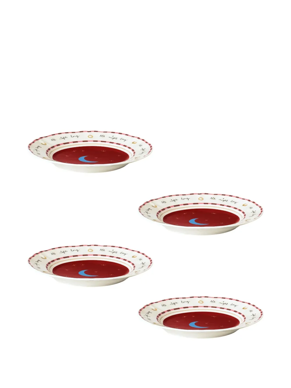 Bitossi Home Moon Plates (set Of Four) In White