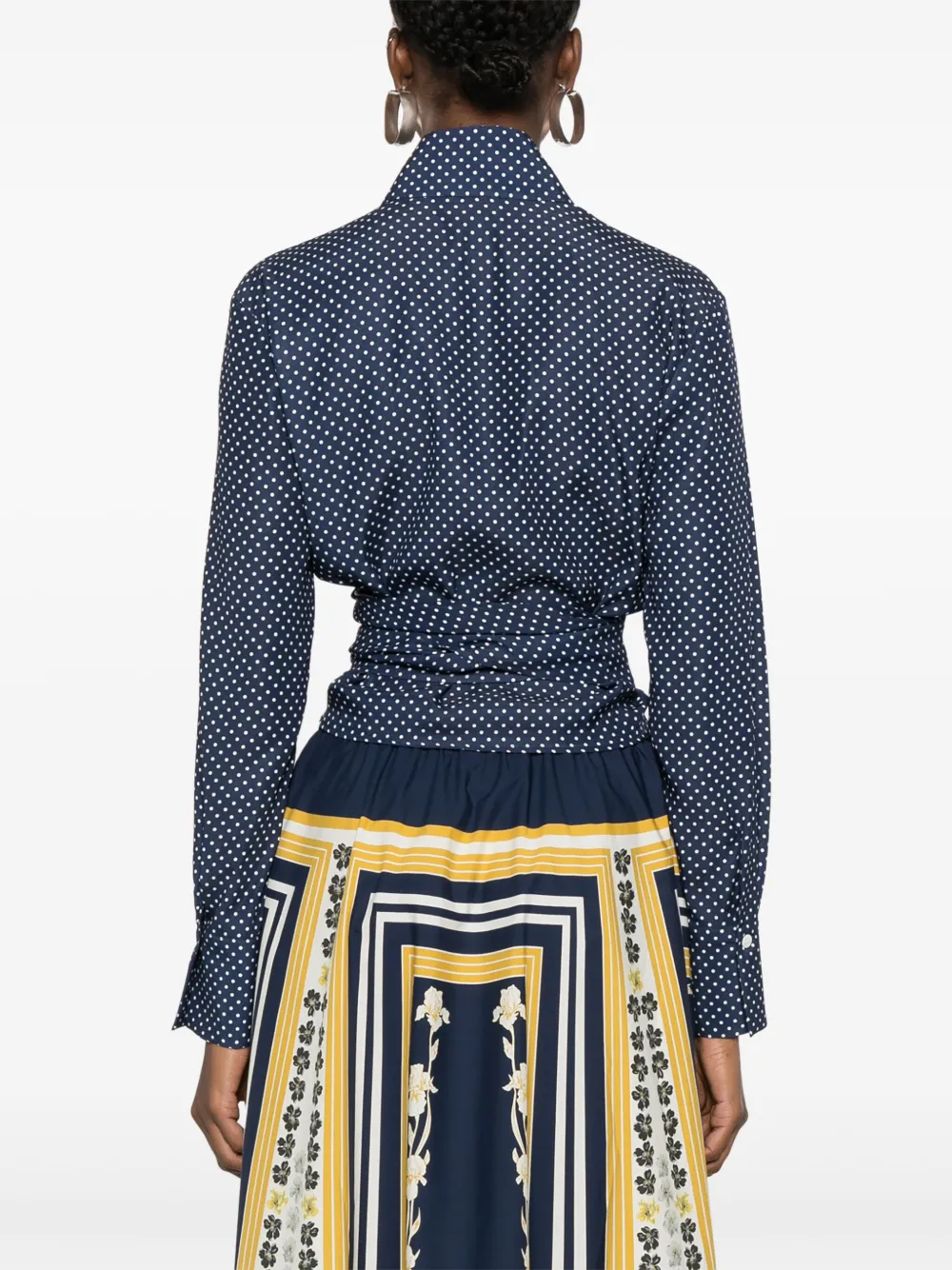 Mazzarelli Blouse met stippen Blauw