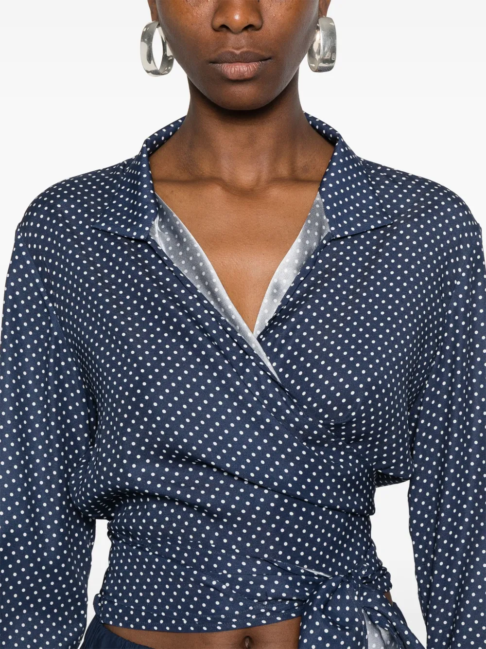Mazzarelli Blouse met stippen Blauw