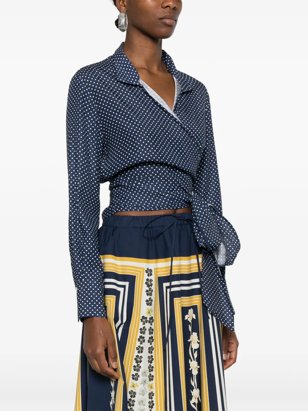 Mazzarelli Blouse met stippen Blauw