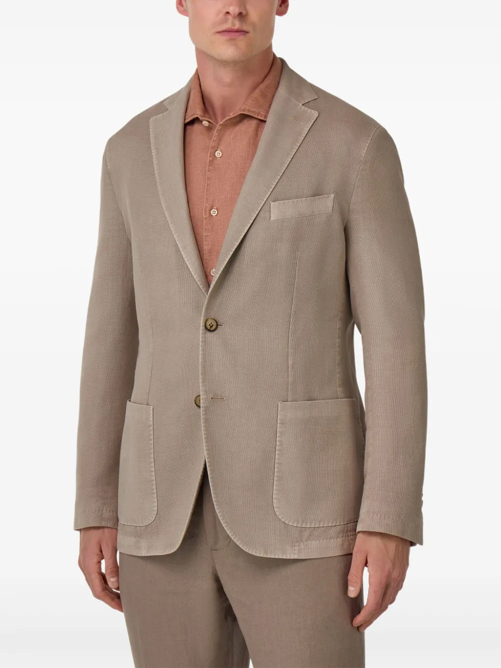 Boggi Milano Blazer met textuur Bruin