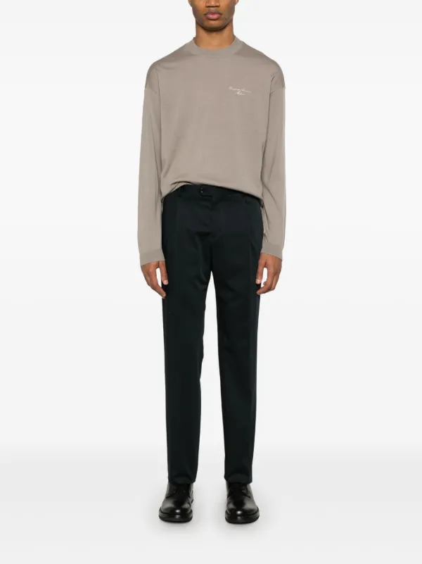 Emporio Armani Virgin Wool Sweater Grey FARFETCH IN