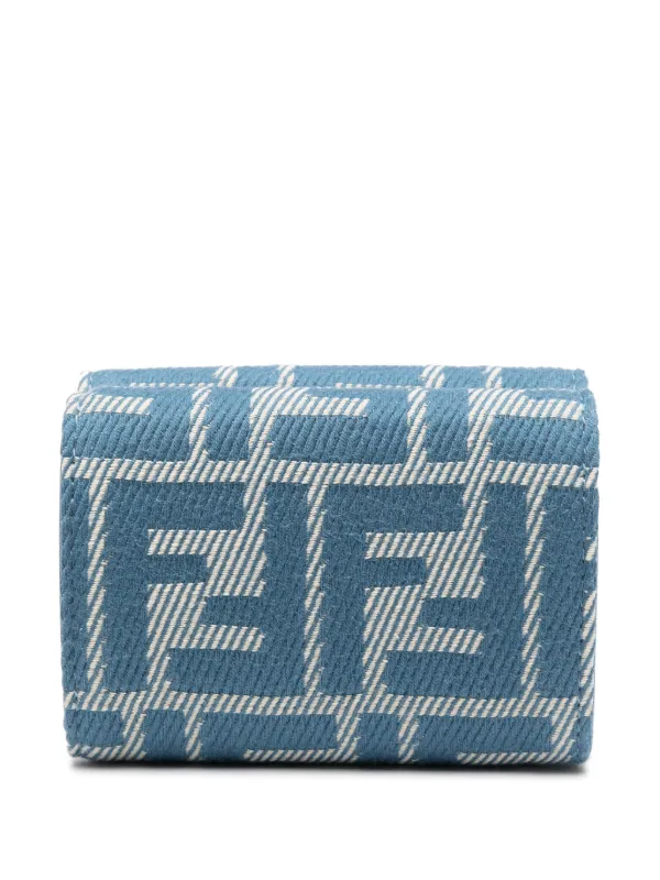 FENDI｜HALF-LENGTH WALLETS (]FF Jacquard Micro Tri-fold FENDI Micro Trifold Jacquard Wallet | Blue | FARFETCH