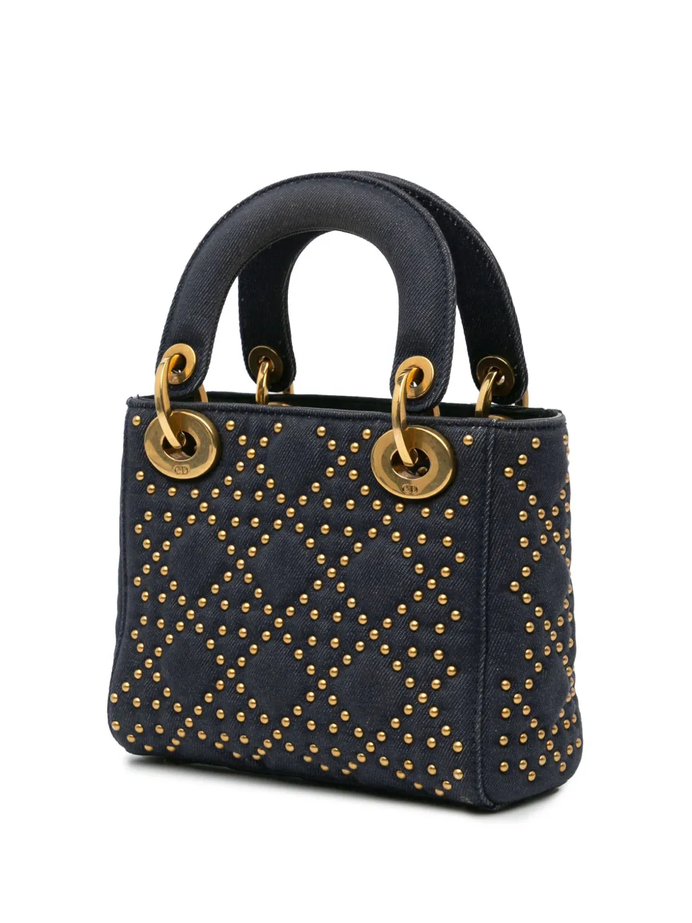 Christian Dior Pre-Owned شنطة 'سابل ليدي ديور' بحمالة كتف جينز صغيرة مرصعة 2017 | كلاسيكيات | Image 2
