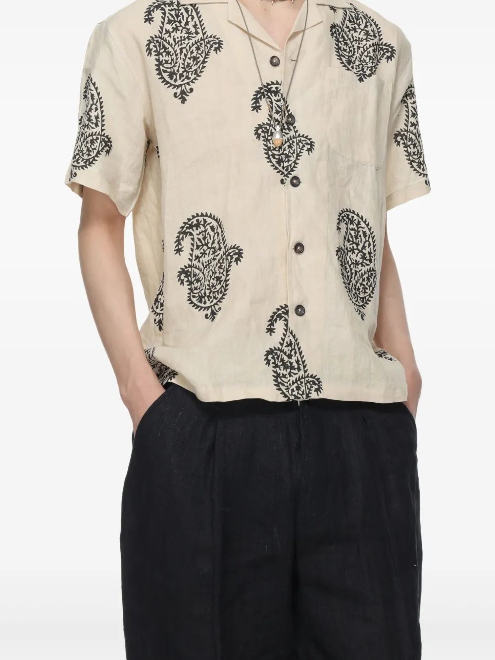 Shop Kartik Research Printed Shirt In 中性色