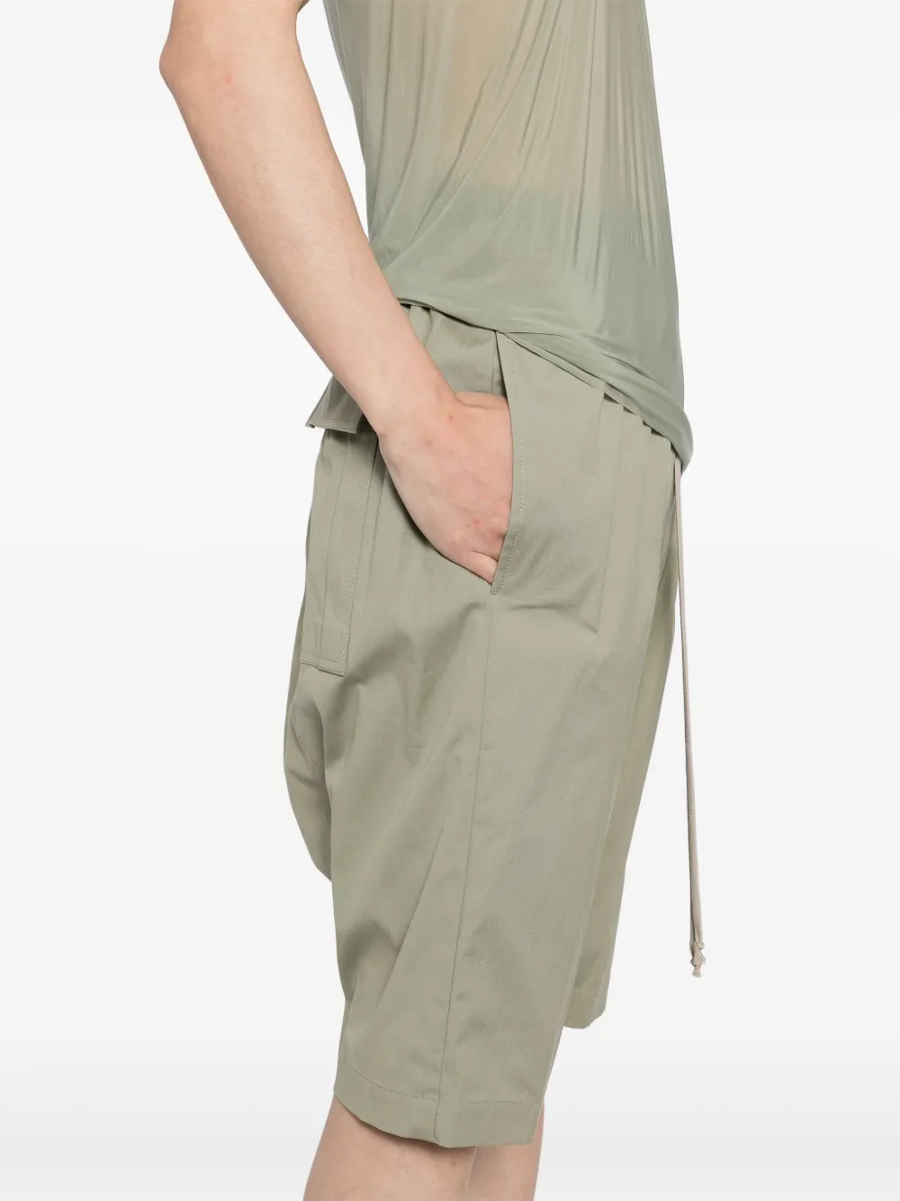 Rick Owens Shorts met elastische tailleband Groen