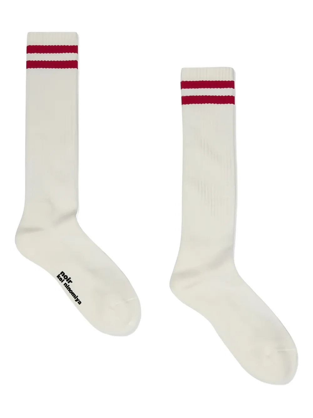 Noir Kei Ninomiya striped-detail socks - Bianco