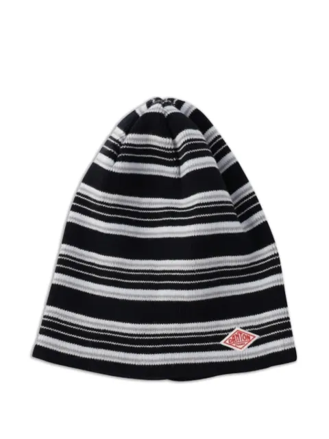 Danton striped logo-patch beanie