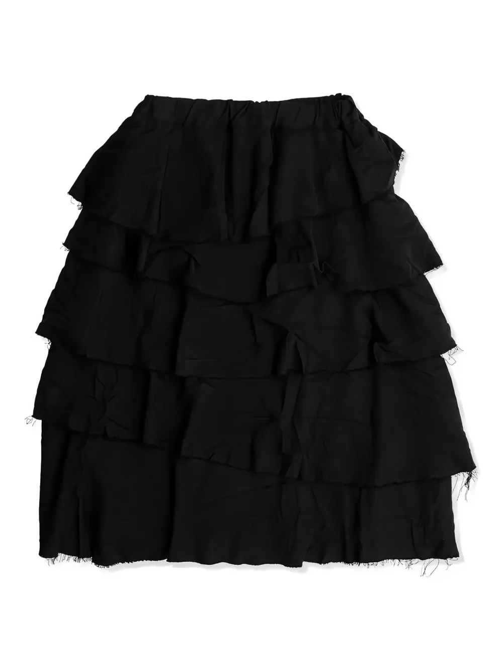 Black Comme Des Garçons Gelaagde mini-rok met ruches - Zwart